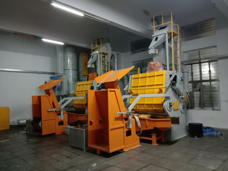 MIZHI Tumble Belt Shot Blasting Machine Is Used Small Metal Foundry Industry  Surface Cleaning(图1)