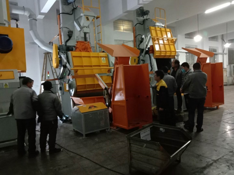 MIZHI Tumble Belt Shot Blasting Machine Is Used Small Metal Foundry Industry  Surface Cleaning(图2)