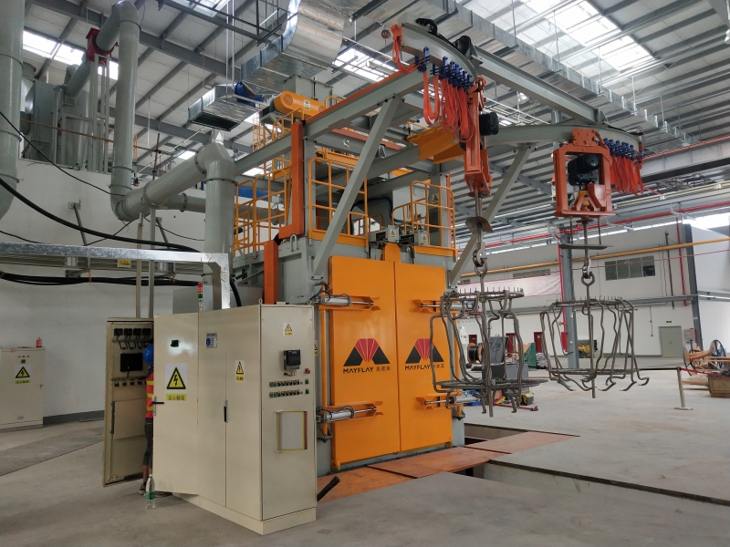MIZHI stabilizer surface-enhanced hook type shot blasting machine tests running sucessfully at cus(图2)