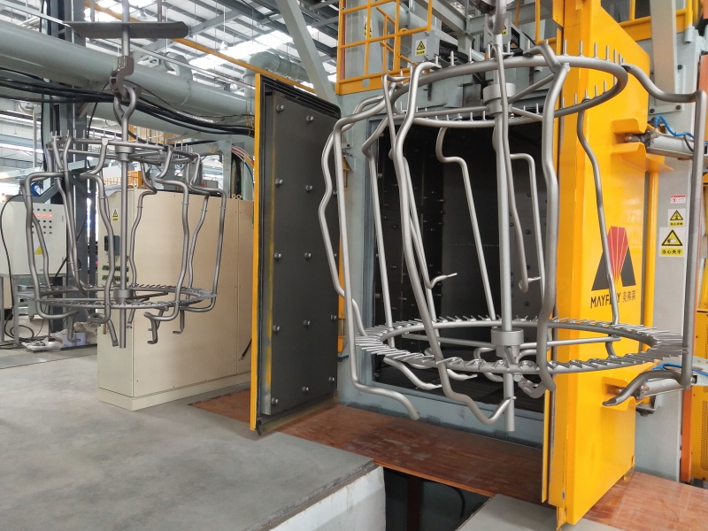 MIZHI stabilizer surface-enhanced hook type shot blasting machine tests running sucessfully at cus(图1)