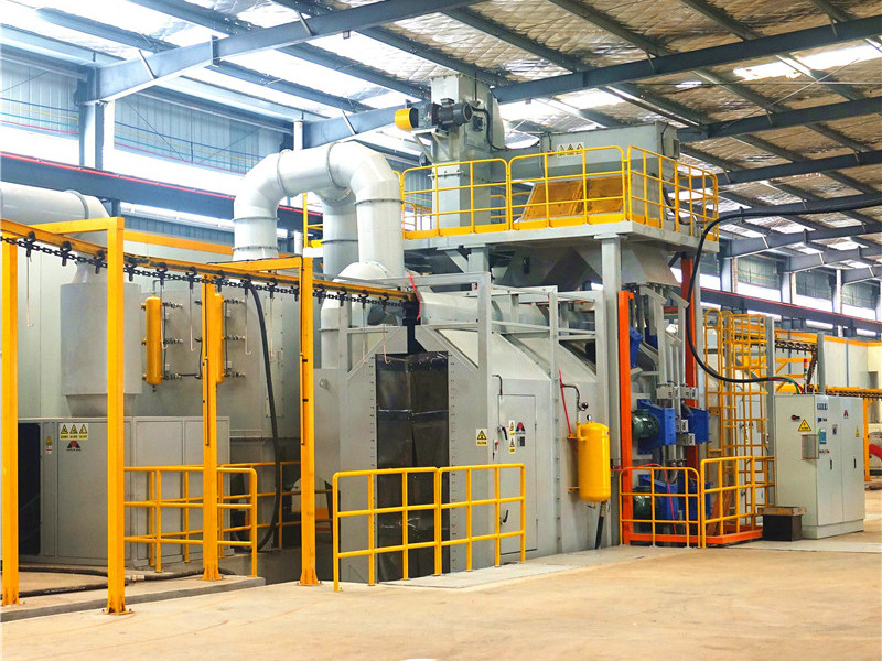 MIZHI hanger chain type shot blasting machine for steel safe protective door(图1)