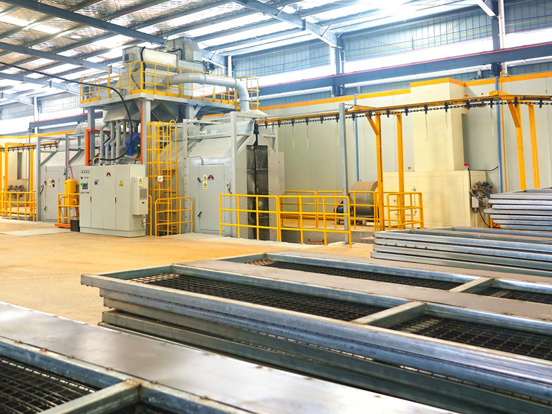 MIZHI hanger chain type shot blasting machine for steel safe protective door(图2)