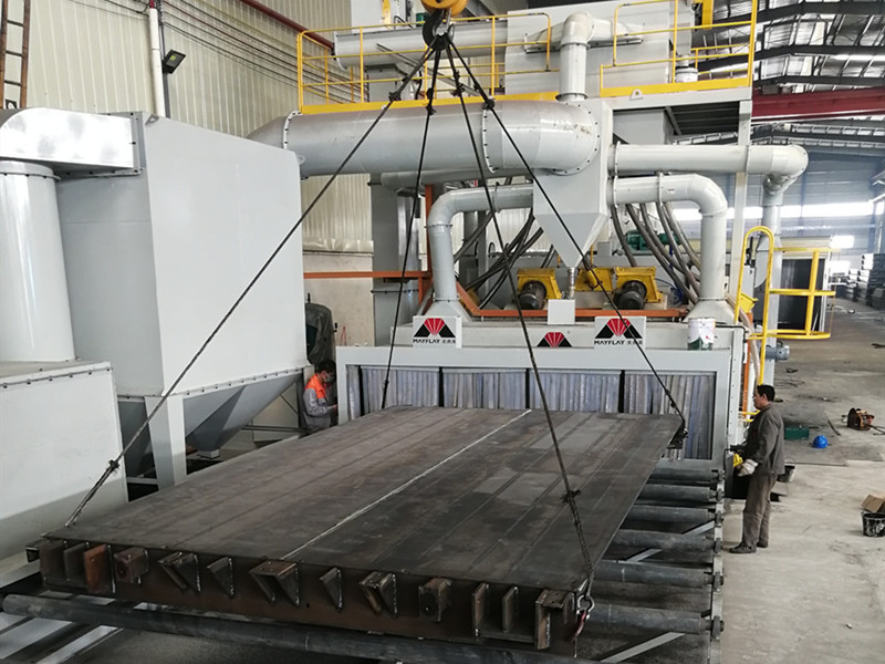 MIZHI roller type shot blasting machine used in do surface cleaning for Steel plates(图1)