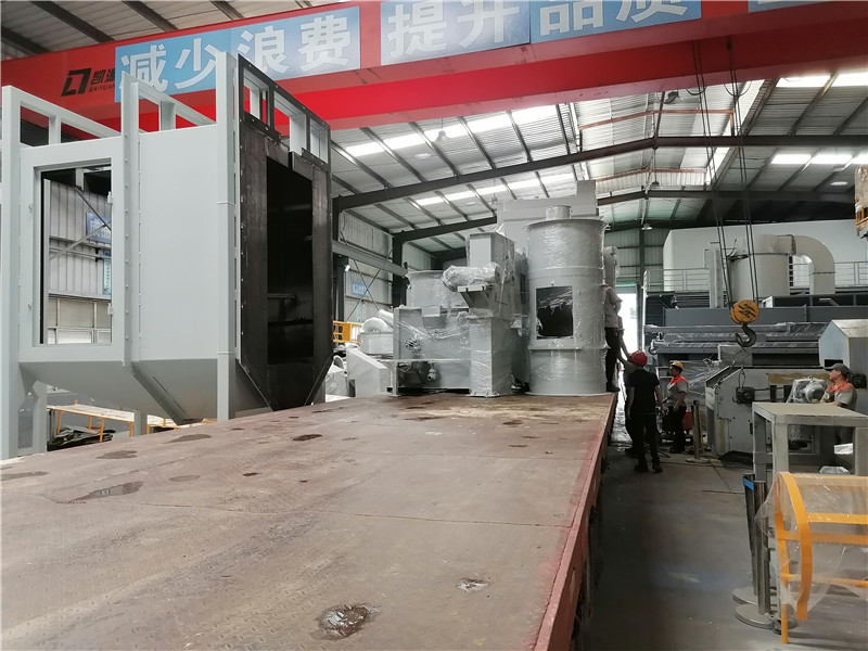 MIZHI second delivery in June a hook shot blasting machine and a wet dust collector(图1)